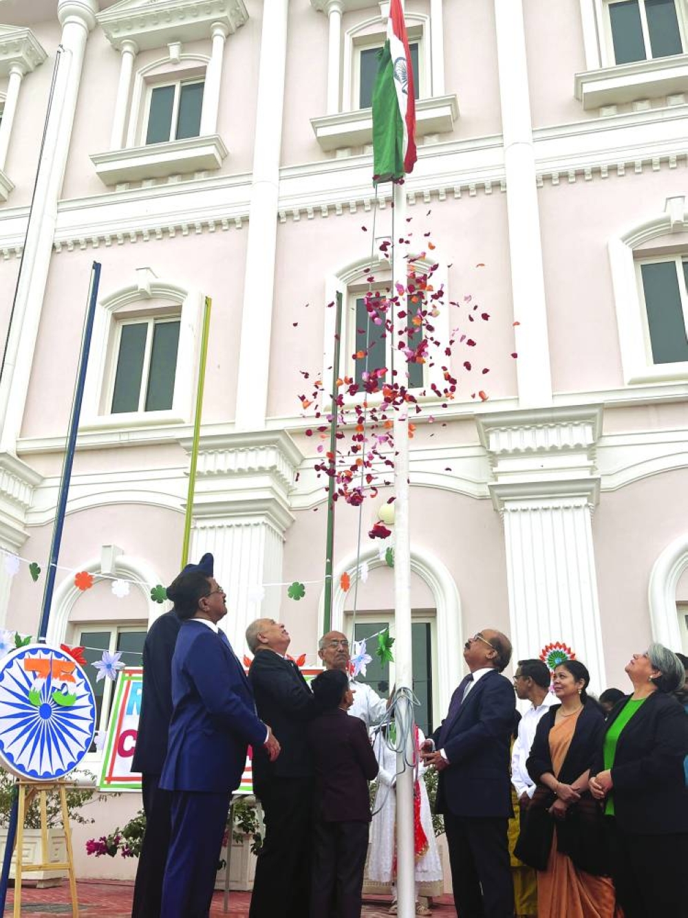 Flag hoisting at Birla Public School.