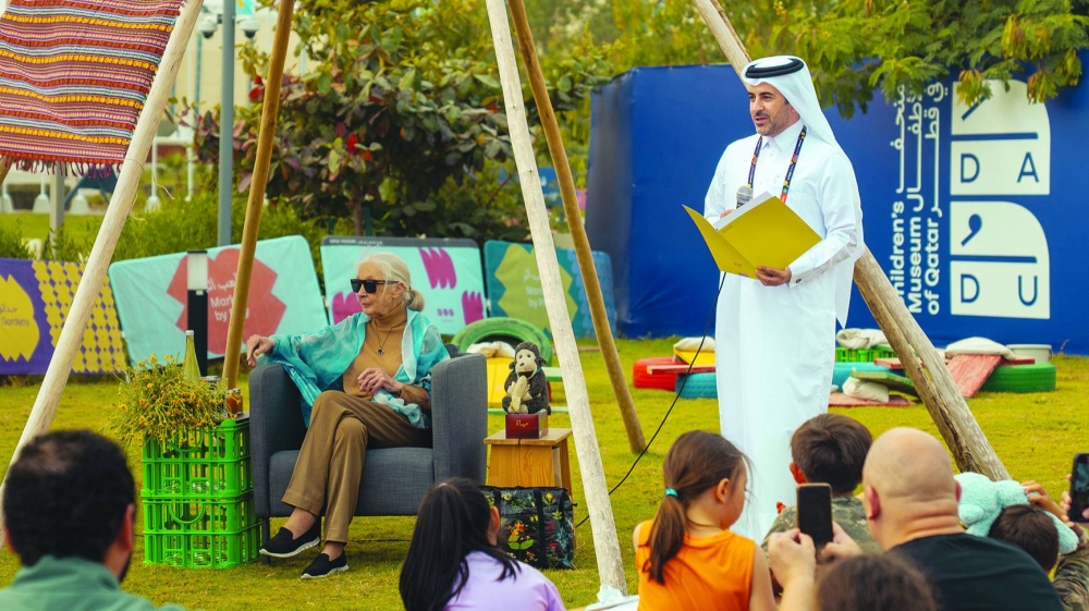 Essa al-Mannai and Dr Jane Goodall at the event.