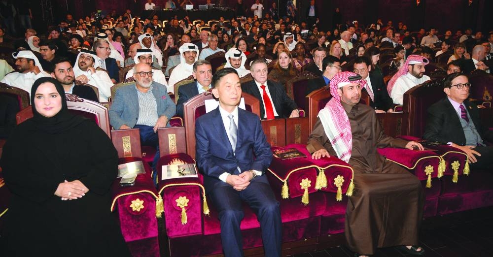 Dignitaries at the 'Xinjiang is a Nice Place' folk music and dance show at the Katara Opera House Wednesday. PICTURES: Shaji Kayamkulam