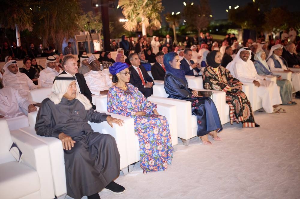 Her Highness Sheikha Moza bint Nasser and other dignitaries at the unveiling of Al-Mujadilah Center and Mosque for Women Wednesday. PICTURE: AR Al-Baker