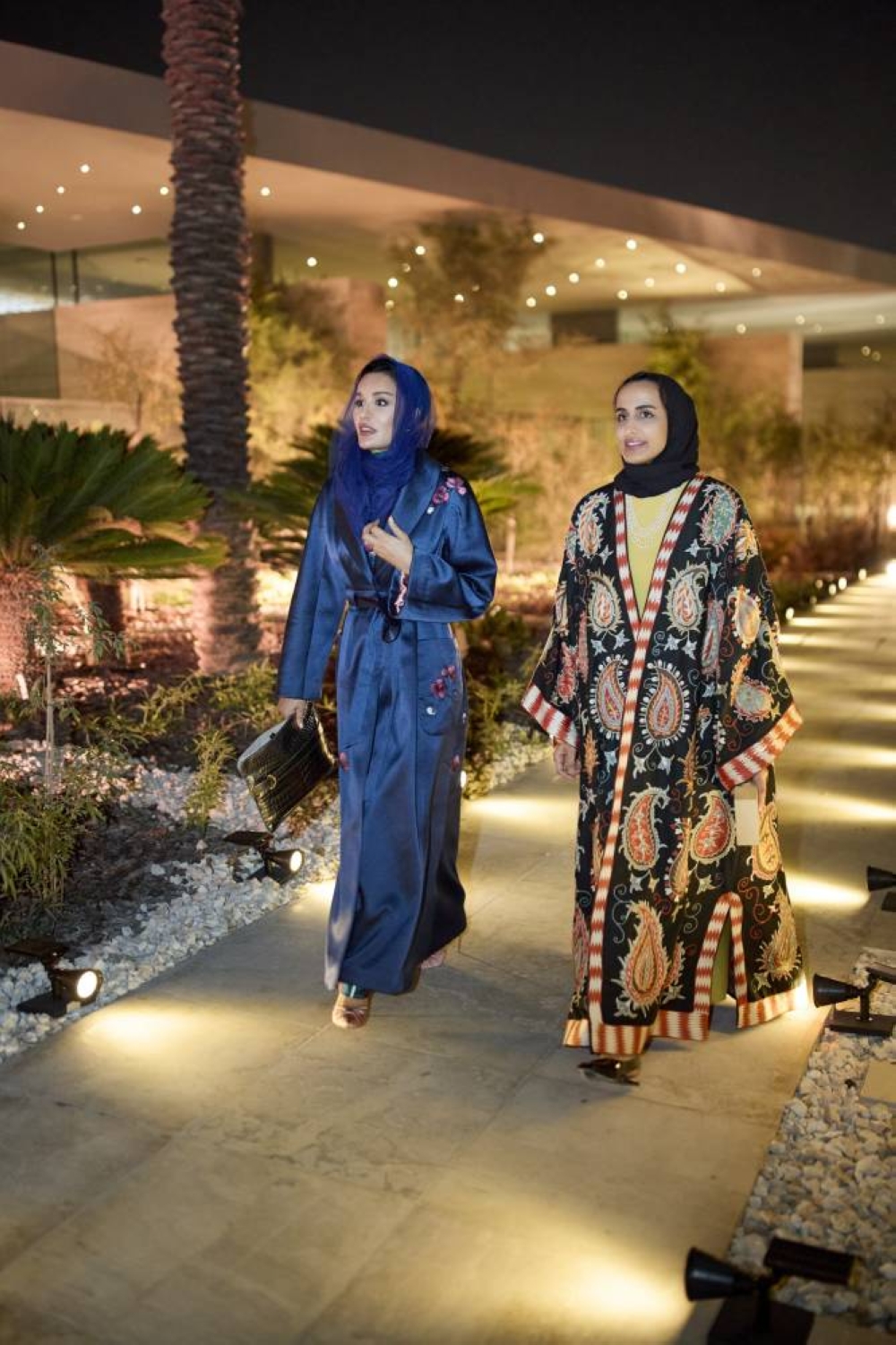 Chairperson of Qatar Foundation and founder of Al-Mujadilah Her Highness Sheikha Moza bint Nasser and Qatar Foundation vice chairperson and CEO HE Sheikha Hind bint Hamad al-Thani at the unveiling of Al-Mujadilah Center and Mosque for Women Wednesday. PICTURE: AR Al-Baker.