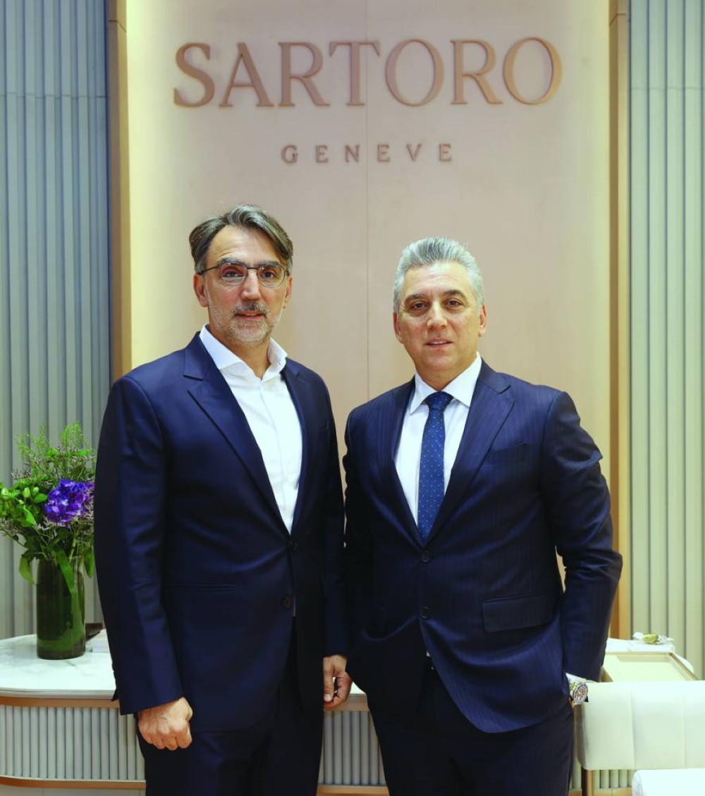 (From left) Sartoro Geneve co-founders  Saro and Arto at DJWE's Alfardan pavillion. PICTURE: Ram Chand.