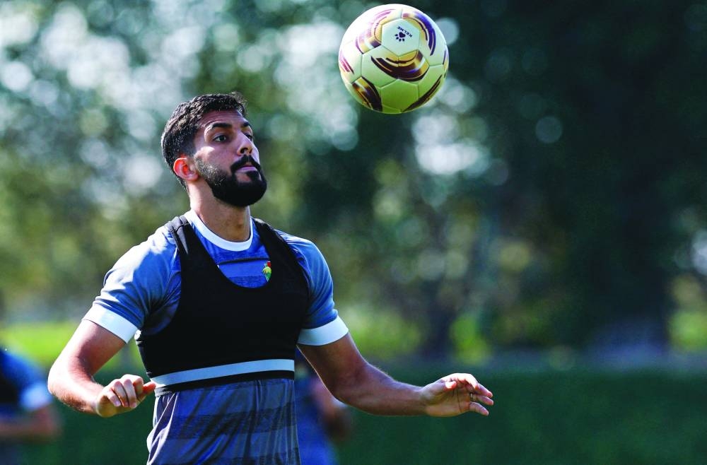 Jordan’s Mousa al-Tamari during training. (Reuters)