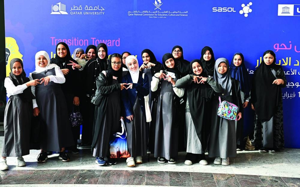 Local school girls attend the event