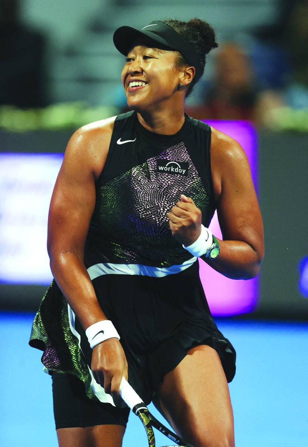
Japan’s Naomi Osaka reacts after her win against France’s Caroline Garcia. (Reuters) 