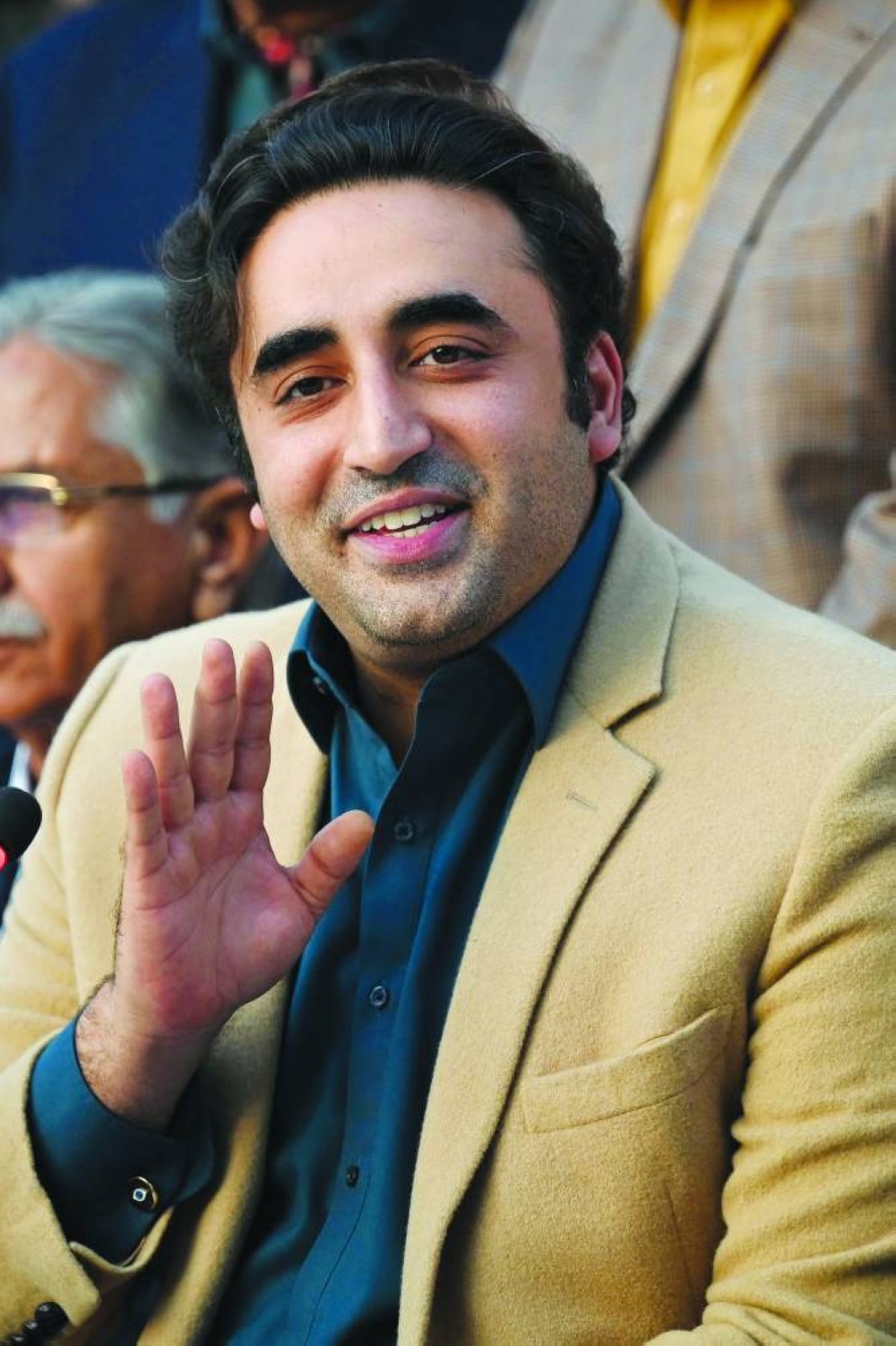 Pakistan People’s Party chairman Bilawal Bhutto-Zardari gestures during a press conference in Islamabad. (AFP)