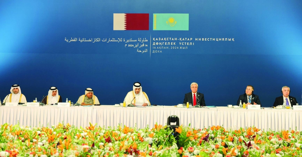 Kazakhstan President Kassym-Jomart Tokayev along with HE the Minister of Commerce and Industry Sheikh Mohamed bin Hamad bin Qassim al-Thani opened the business roundtable between Qatar and Kazakhstan.