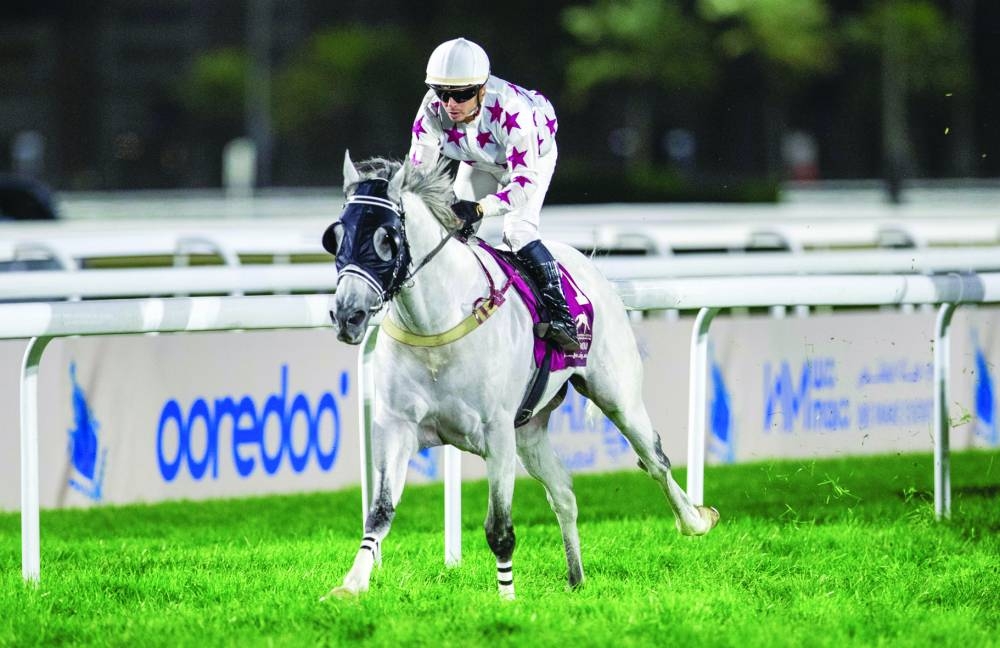 
Al Jeryan Stud’s AJS Sarhan won the Al Zubara Trophy impressively by two and a half lengths under jockey Maxime Guyon. 