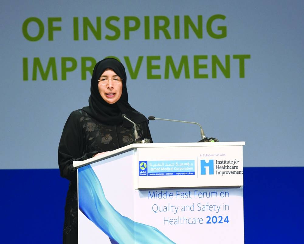 HE Dr Hanan Mohamed Al-Kuwari, Minister Of Public Health, speaking at the event. PICTURE: Shameer Rasheed