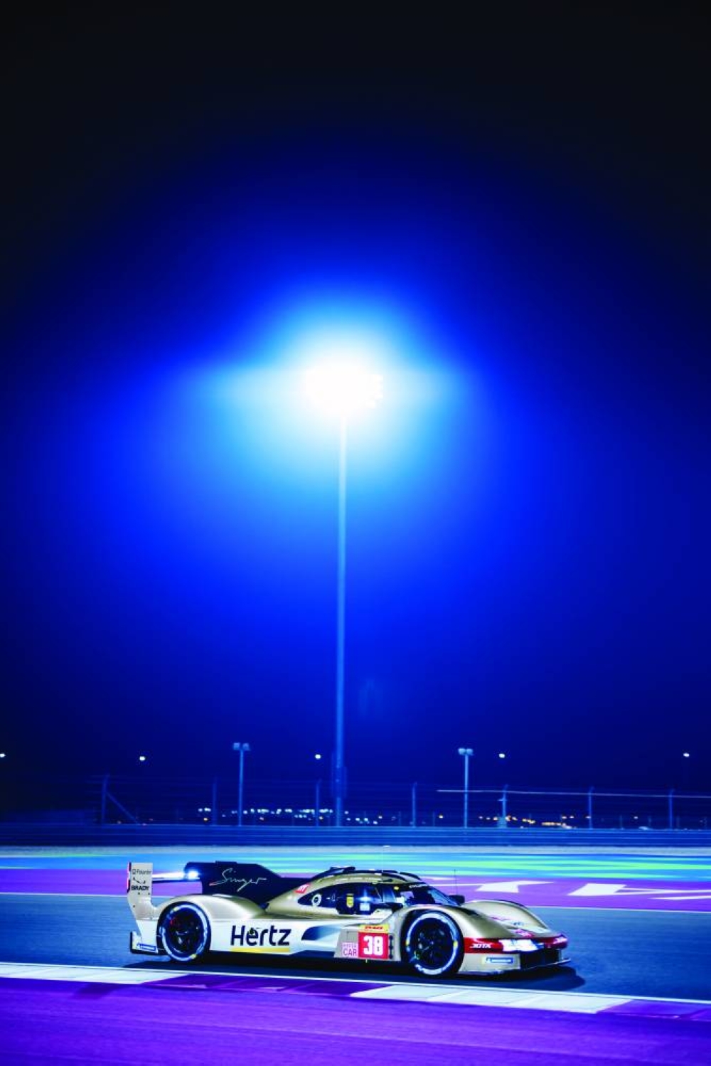 Team JOTA’s Jenson Button drives Porsche Hypercar during the World Endurance Championship Prologue at the Lusail circuit.