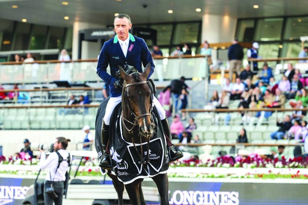 
Ireland’s Denis Lynch won the 1.45m speed class with Vistogrand. 