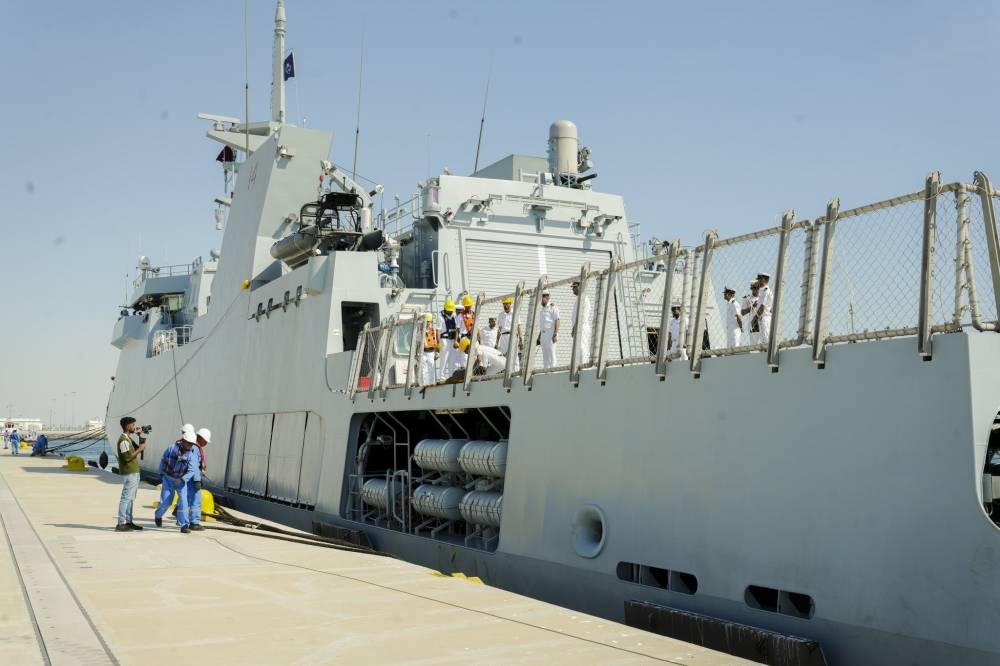 Warships arrive at Hamad Port ahead of Dimdex. 