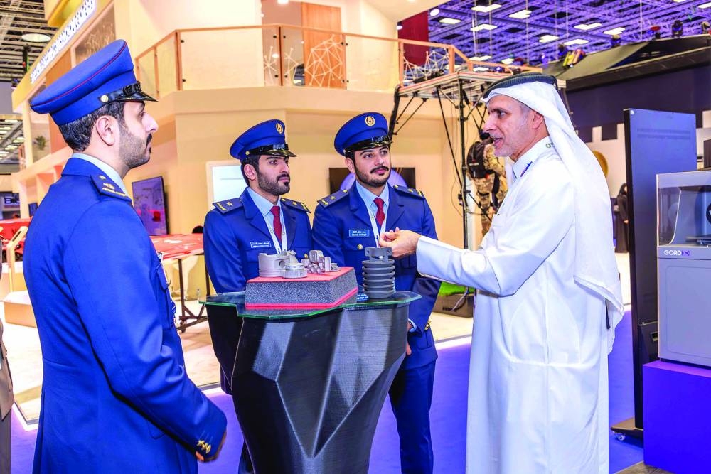 Dr Yousef Alhorr (right) briefs about Gord 3D at Dimdex 2024.