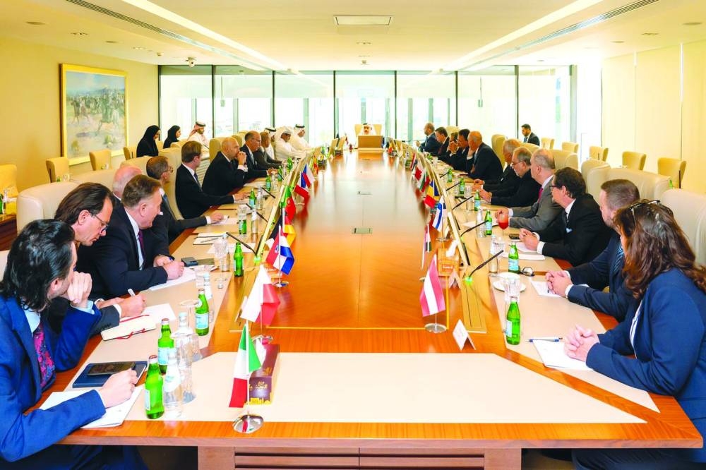 The meeting was chaired by HE the Minister of Finance Ali bin Ahmed al-Kuwari in the presence of ambassadors from 19 European countries and the ambassador of the European Union to Qatar. It was also attended by several senior officials from the two sides.