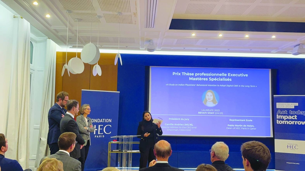 Revati Vijay Lokhande presenting her thesis.