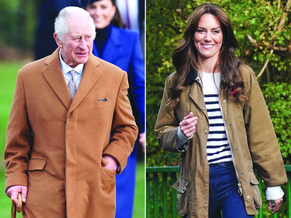 Britain’s Catherine, Princess of Wales and King Charles III (left) in a file photograph.