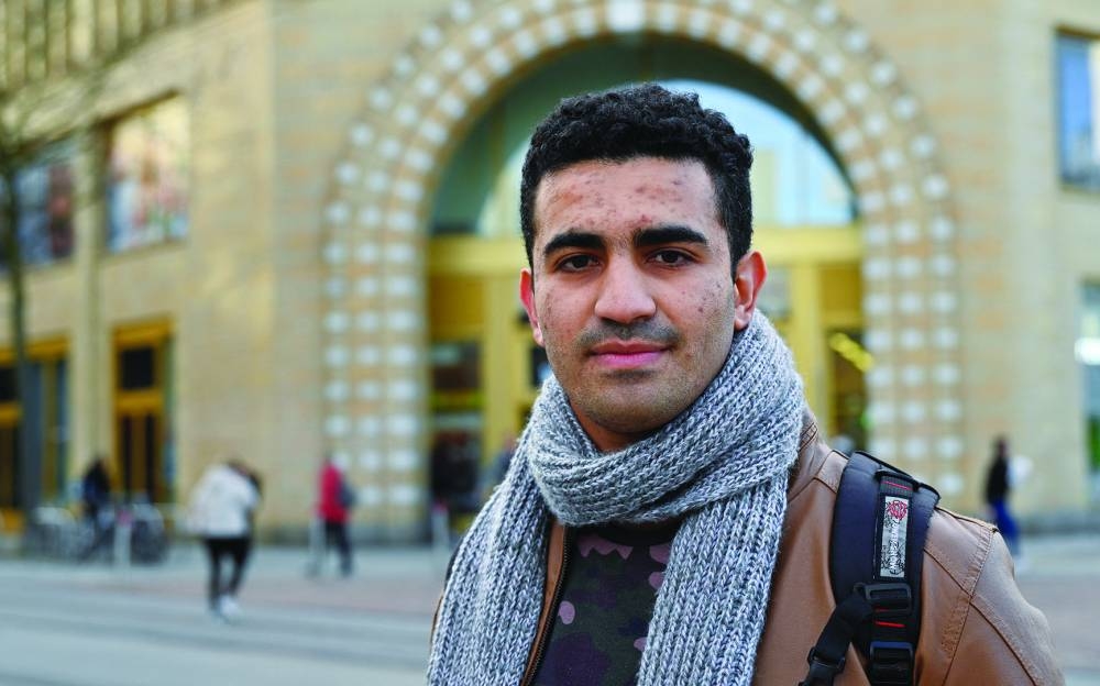 
Farid Mokbil, an Egyptian who lives in the East German city of Chemnitz, poses for a photo following a Reuters interview in Chemnitz. (Reuters) 