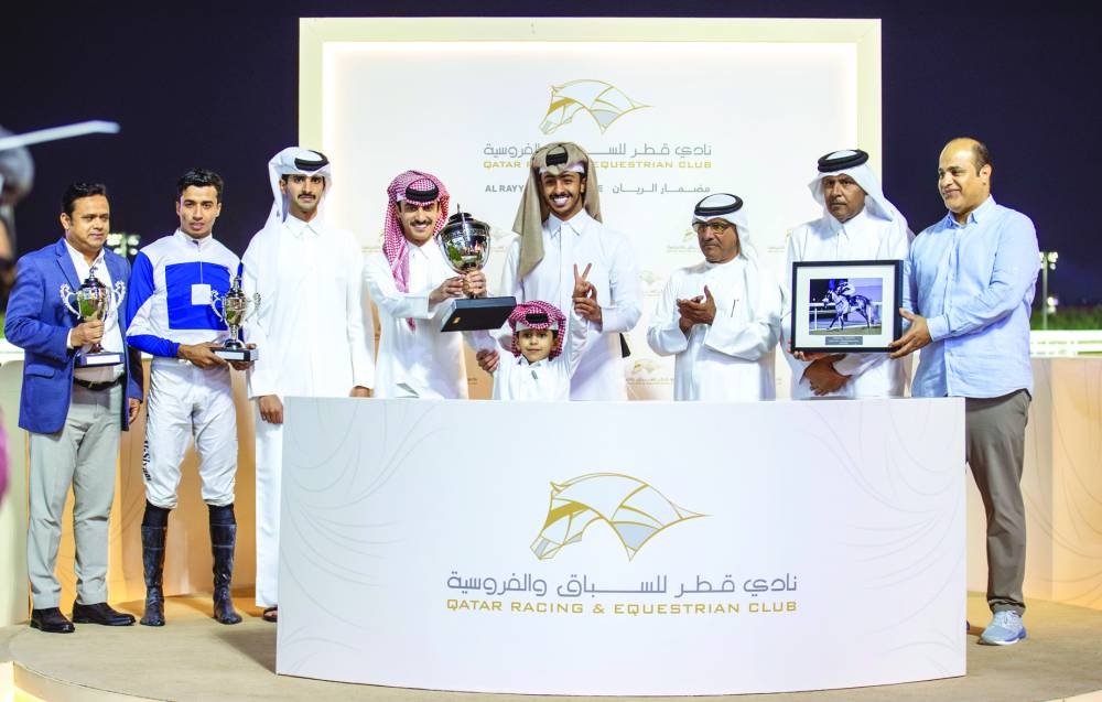 QREC Racing Manager Abdulla Rashid al-Kubaisi presented the trophies to the connections of Tajamhor.
