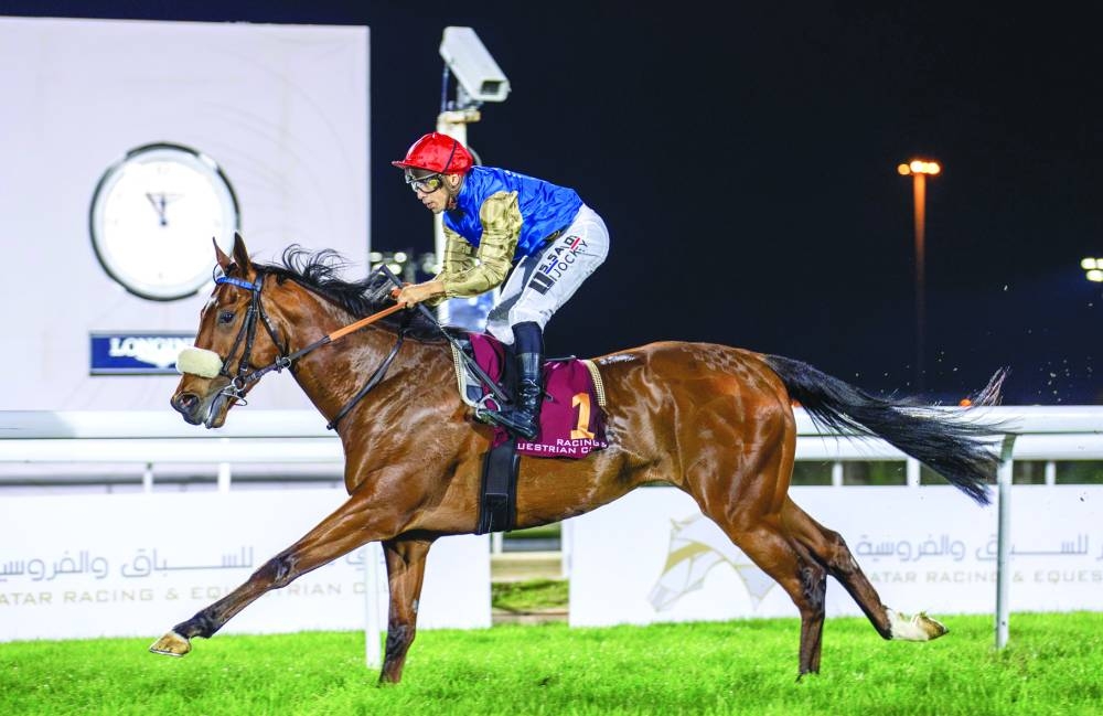 Soufiane Saadi rides Wadi Bu Thaila to Al Britha Cup win. PICTURES: Juhaim