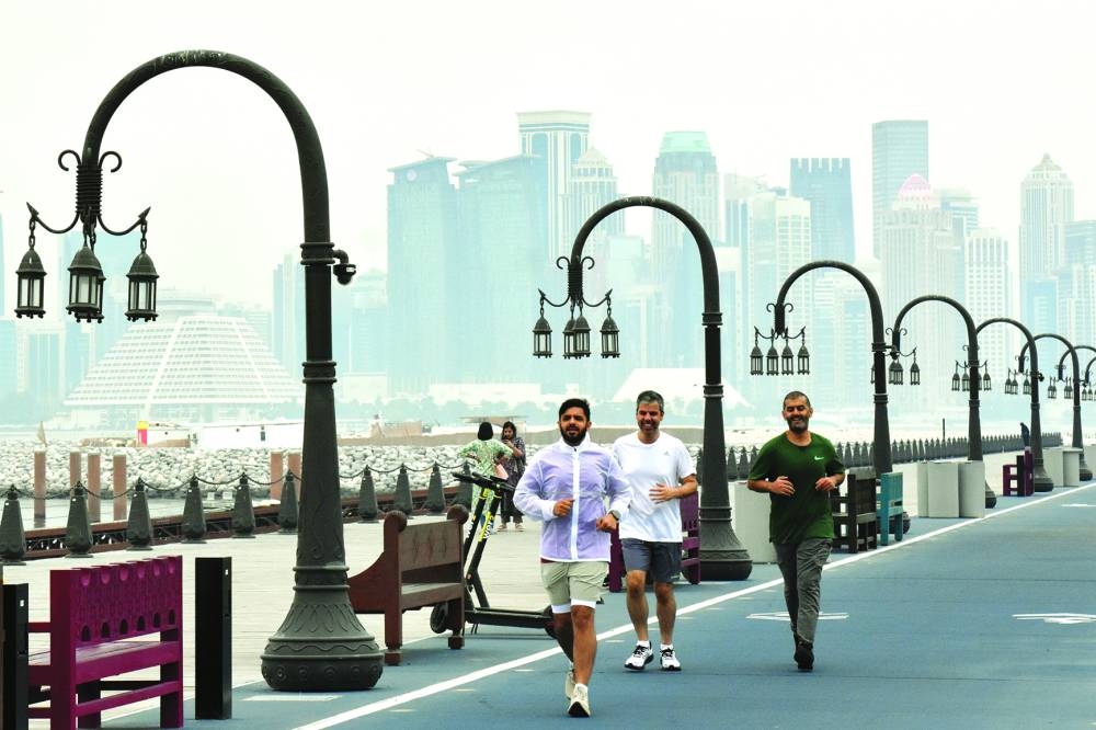 A scene from Old Doha Port Monday shortly before Iftar. PICTURE: Thajudheen