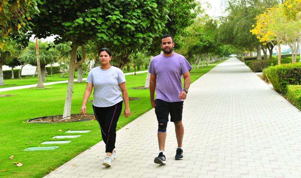 Scene from the Linear Park, between Doha's D and E ring roads, Monday. PICTURE: Shaji Kayamkulam