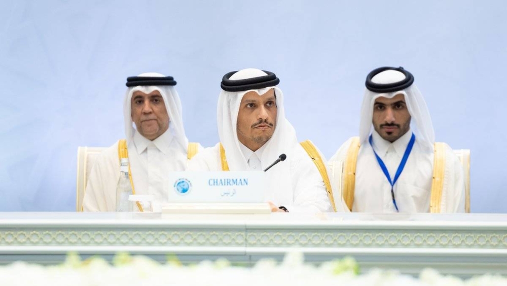 HE the Prime Minister and Minister of Foreign Affairs Sheikh Mohamed bin Abdulrahman bin Jassim al-Thani chairs Qatar's delegation at the Strategic Dialogue between the GCC countries and Central Asian states held Monday in Tashkent.