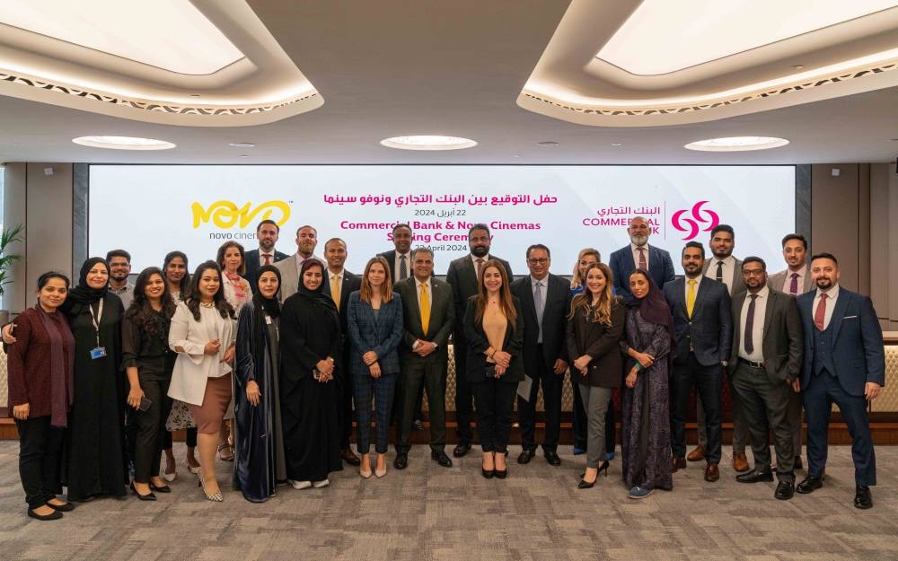 Commercial Bank executive general manager and head (Retail Banking) Shahnawaz Rashid, assistant general manager and head (Cards and Payments) Sudheer Nair and Commercial Bank staff at the agreement signing.