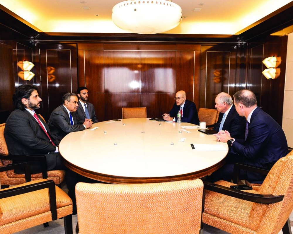 HE Ali bin Ahmed al-Kuwari with Stephen A. Schwarzman among other executives
