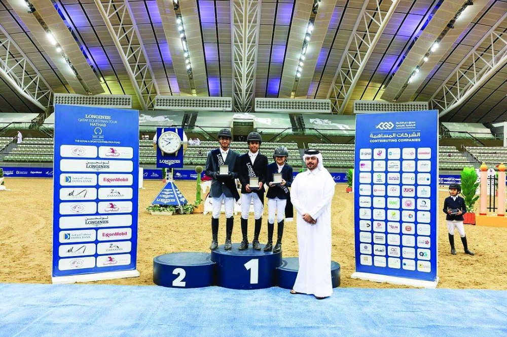 Khalid Jassim al-Suwaidi topped the 80cm Future Riders class during the final round of the Hathab on Thursday. Jassim Adel al-Saegh was second, while Noora Abdulaziz al-Rumaihi finished third.