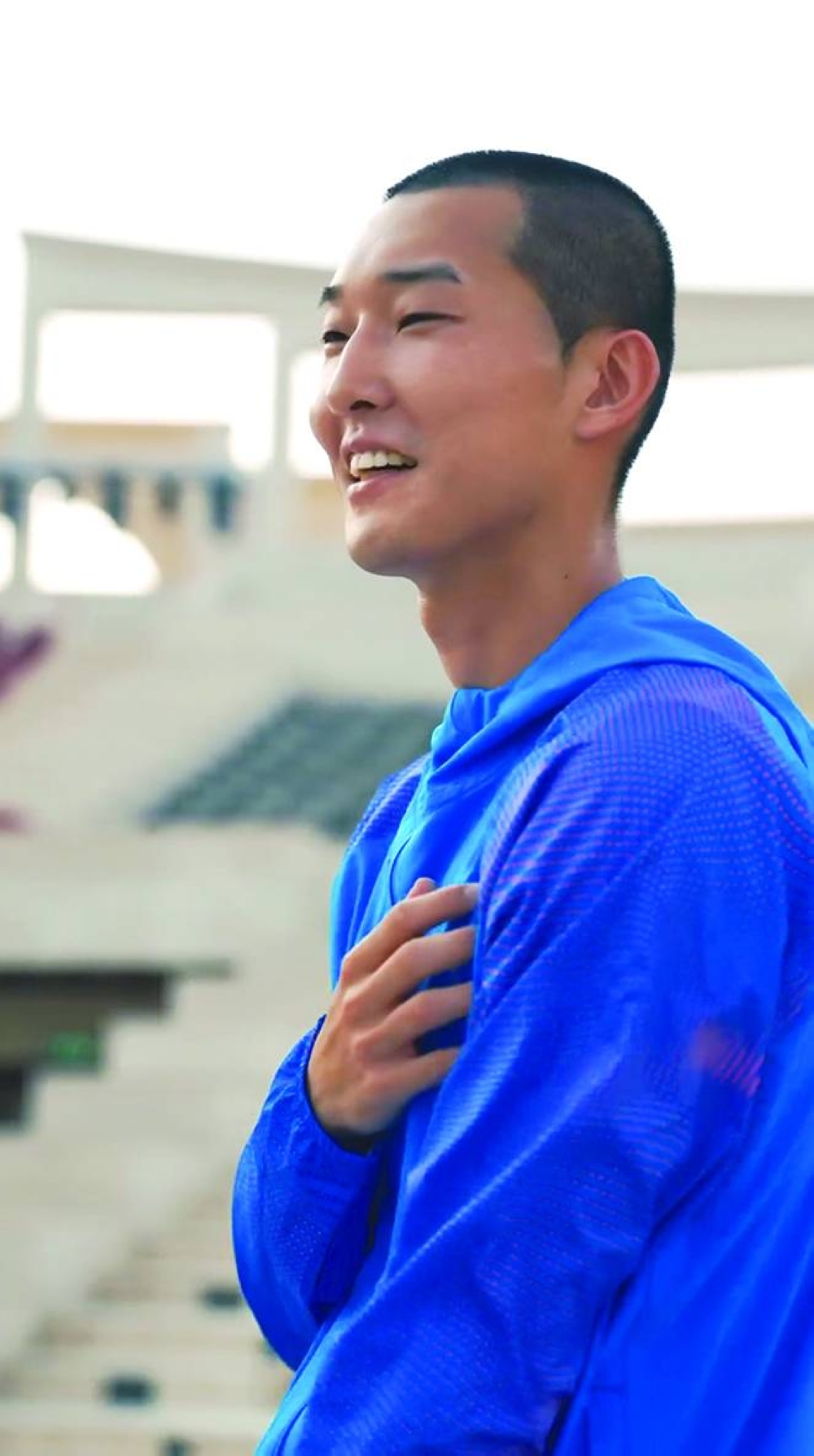 Sanghyeok Woo (left) and Luis Castro Rivera at a training session on Tuesday.