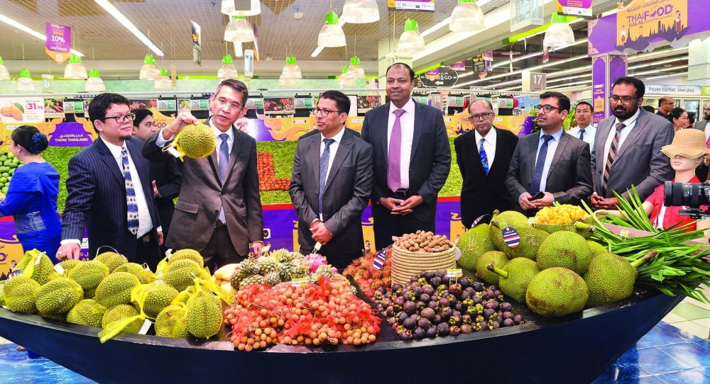 Various fruits on display.