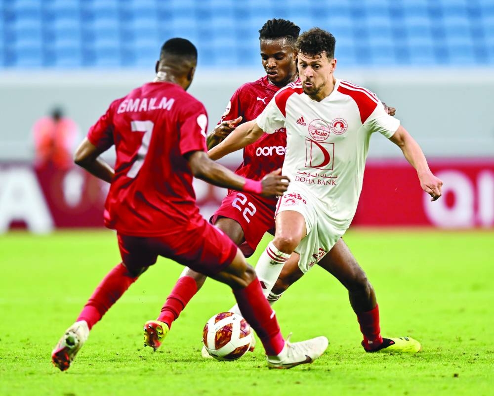 
Youssef Msakni (right) scored twice for Al Arabi. 