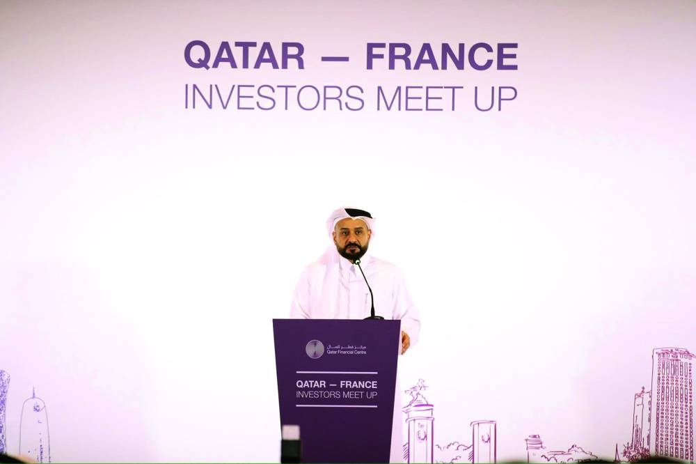 Yousuf Mohamed al-Jaida, chief executive officer, QFC speaks at the first edition of 'Qatar-France Startup Meetup'.