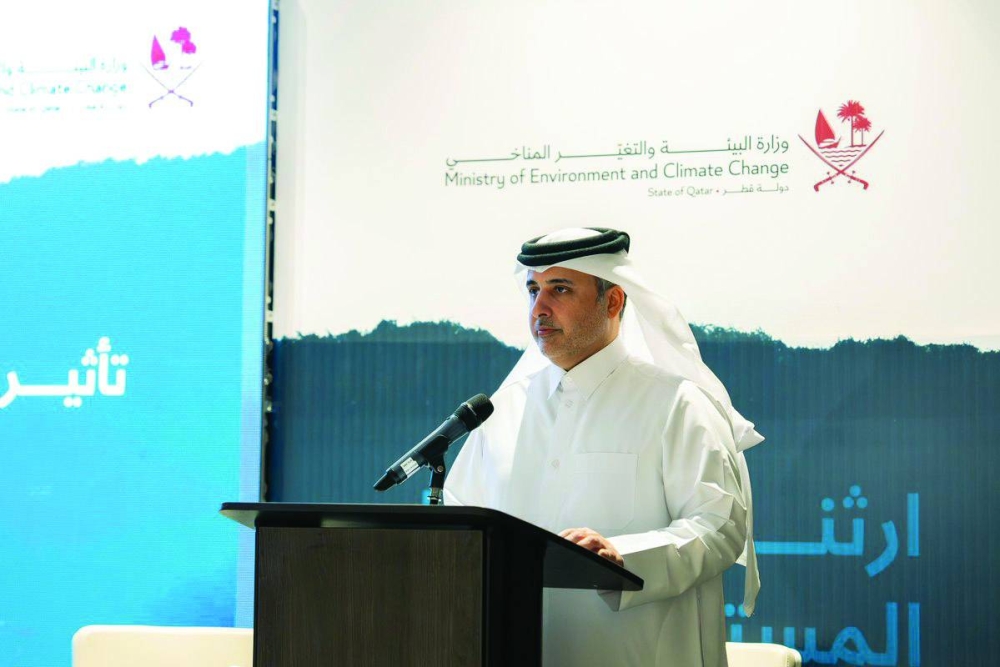 
HE the Minister of Environment and Climate Change Dr Abdullah bin Abdulaziz bin Turki 
al-Subaie speaking at the forum. 