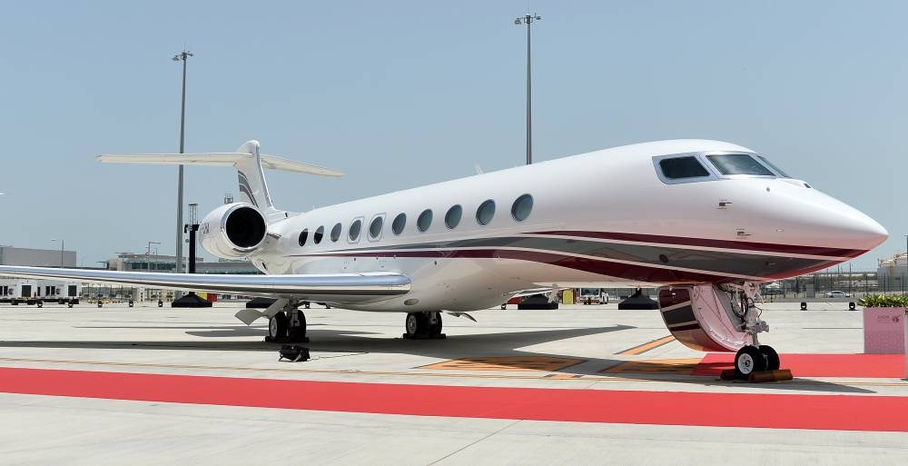 The world’s first Gulfstream G700, a premium business jet, owned by Qatar Executive (QE), the corporate jet subsidiary of Qatar Airways Group, was “exclusively revealed” at the Hamad International Airport on Wednesday. PICTURE: Shaji Kayamkulam