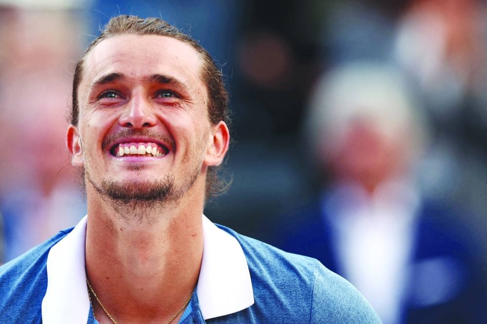 Germany's Alexander Zverev celebrates after winning his final match against Chile's Nicolas Jarry. (Reuters)