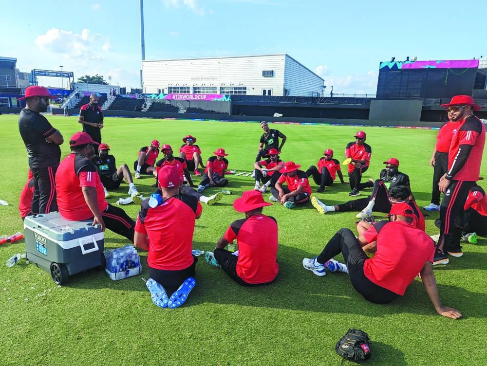 Canada's players during a team training session in Dallas, Texas, on Friday.