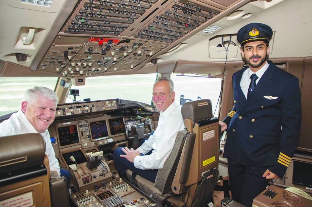 Captain Khalid Issa A M al-Hamadi, senior vice president of Flight Operations at Qatar Airways, joined the flight deck for the two-hour flight, making him the first airline pilot to participate in an ecoDemonstrator test flight on the programme’s 777-200ER (Extended Range)