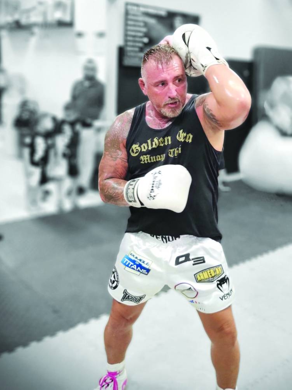 Shannon ‘The Cannon’ Ritch during a training session in Doha.