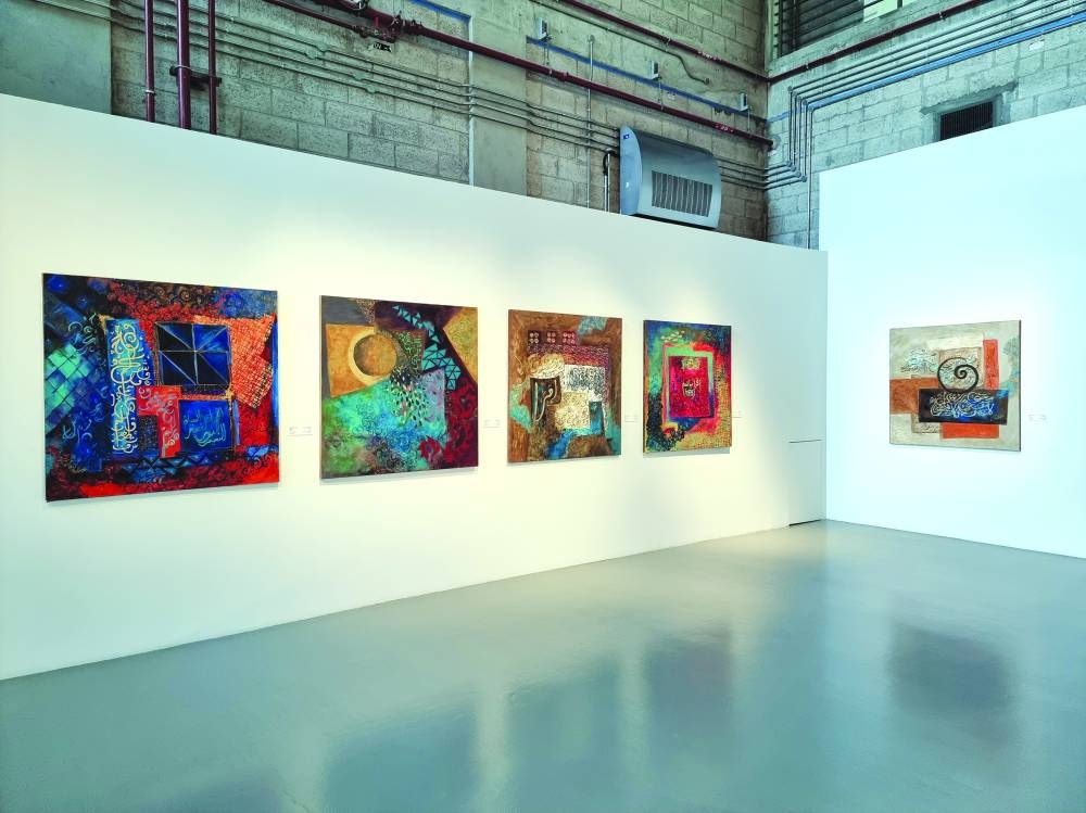 “Neighbours of the Sea” displays the stunning works of Wafika Sultan al-Essa and Hassan al-Mulla, two celebrated pioneers of fine art in Qatar. More than 30 mixed-media paintings highlight the unique bond between Qatari society and its surrounding landscape. PICTURE: Joey Aguilar