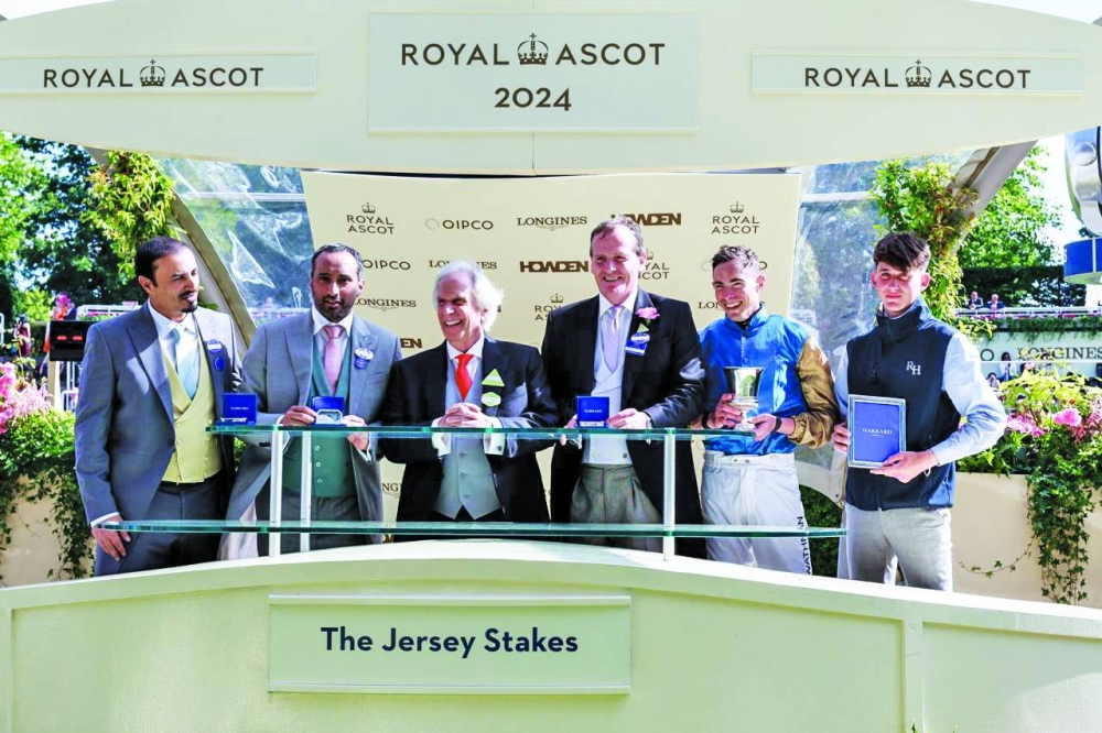 
Jockey James Doyle guides Haatem to the Jersey Stakes victory. 