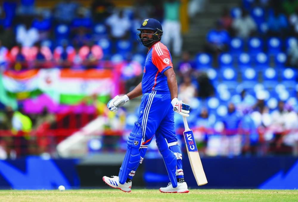 
India captain Rohit Sharma during his match-winning knock of 92 against Australia on Monday. (@BCCI) 