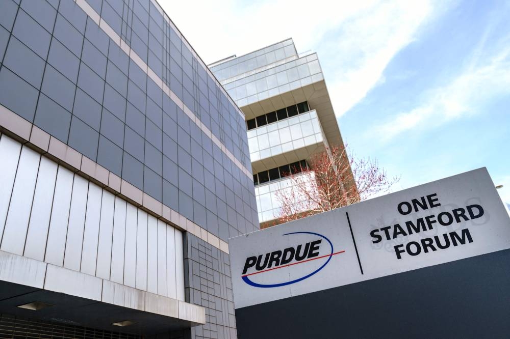 This file picture shows the Purdue Pharma headquarters in downtown Stamford, Connecticut. – AFP