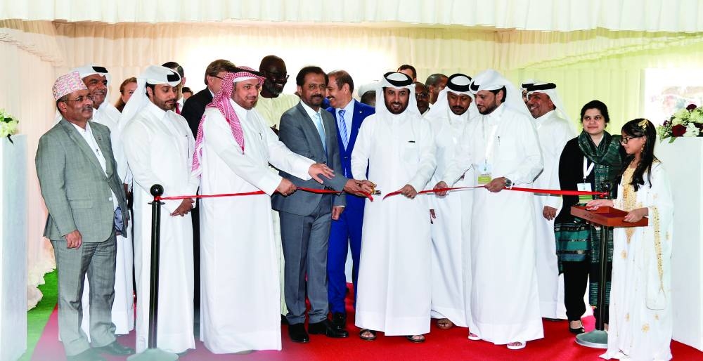 HE Ibrahim Yousif Fakhroo, Pakistan ambassador Muhemmed Aejaz, and Nasser Rashid al-Naimi inaugurating the Al Hamba Festival yesterday at Souq Waqif. PICTURES: Shaji Kayamkulam