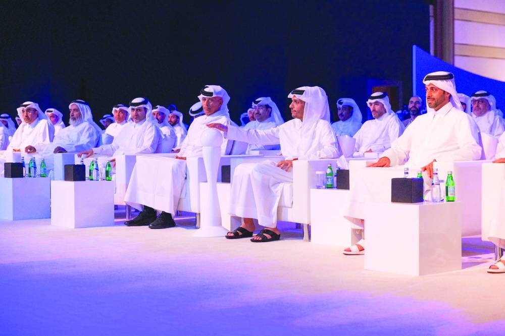 
HE the Minister of Municipality Abdullah bin Hamad bin Abdullah al-Attiyah delivering a speech at the event. PICTURE: Thajudheen HE the Prime Minister and Minister of Foreign Affairs Sheikh Mohamed bin Abdulrahman bin Jassim al-Thani leading the launch during a ceremony held yesterday.  