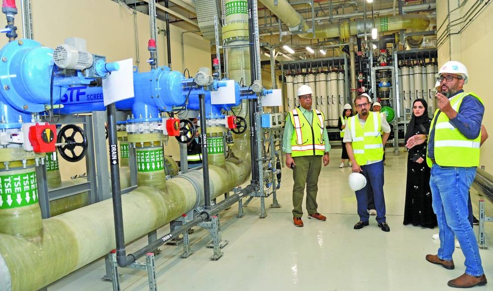 Ahmed Fahmy (right) and engineer Bouthaina al-Emadi at the site visit Monday. PICTURES: Shaji Kayamkulam