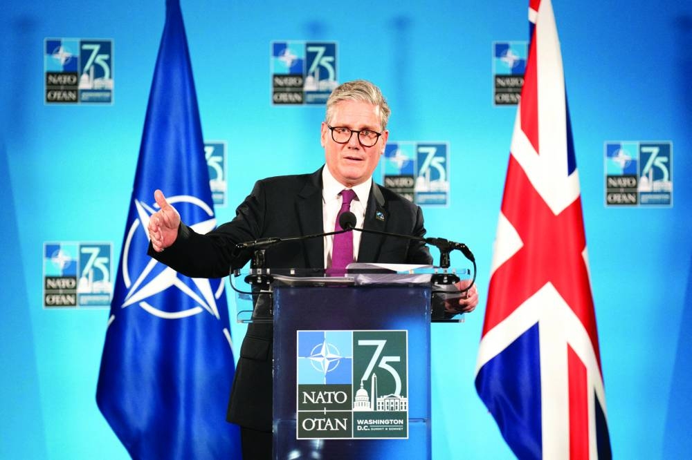 
Prime Minister Sir Keir Starmer holds a press conference at the end of the Nato 75th anniversary summit in Washington DC, on Thursday. 