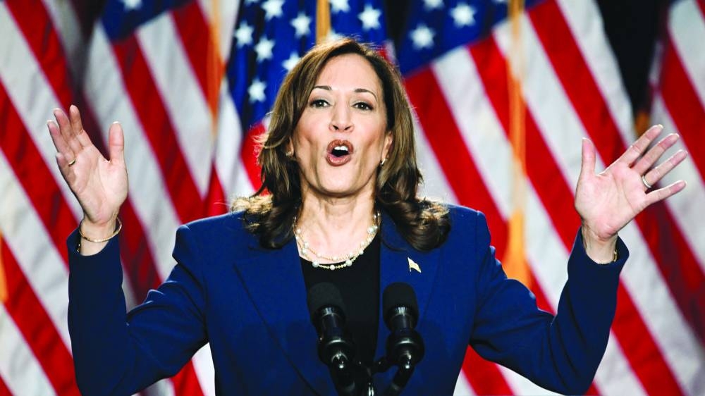 
Harris delivers remarks during a campaign event  in West Allis, Wisconsin, US yesterday. 