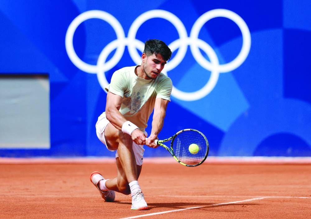 Carlos Alcaraz of Spain during training at the Roland-Garros Stadium, Paris, France, ahead of his first match at the Paris 2024 Olympics. (Reuters) 