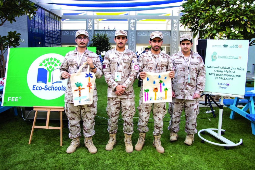
Boys who took the role of 
eco-entrepreneurs and created bags from wasted fabric. 